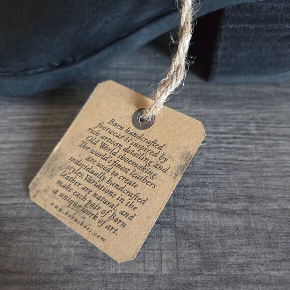 Born Royce Leather Block Heel Ankle Bootie Boots Black Size Womens 7 Buckle Moto - Picture 4 of 12